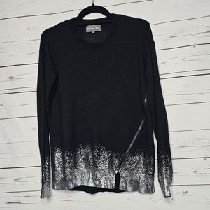 Michael Stars Black & Silver Wool Blend Sweater